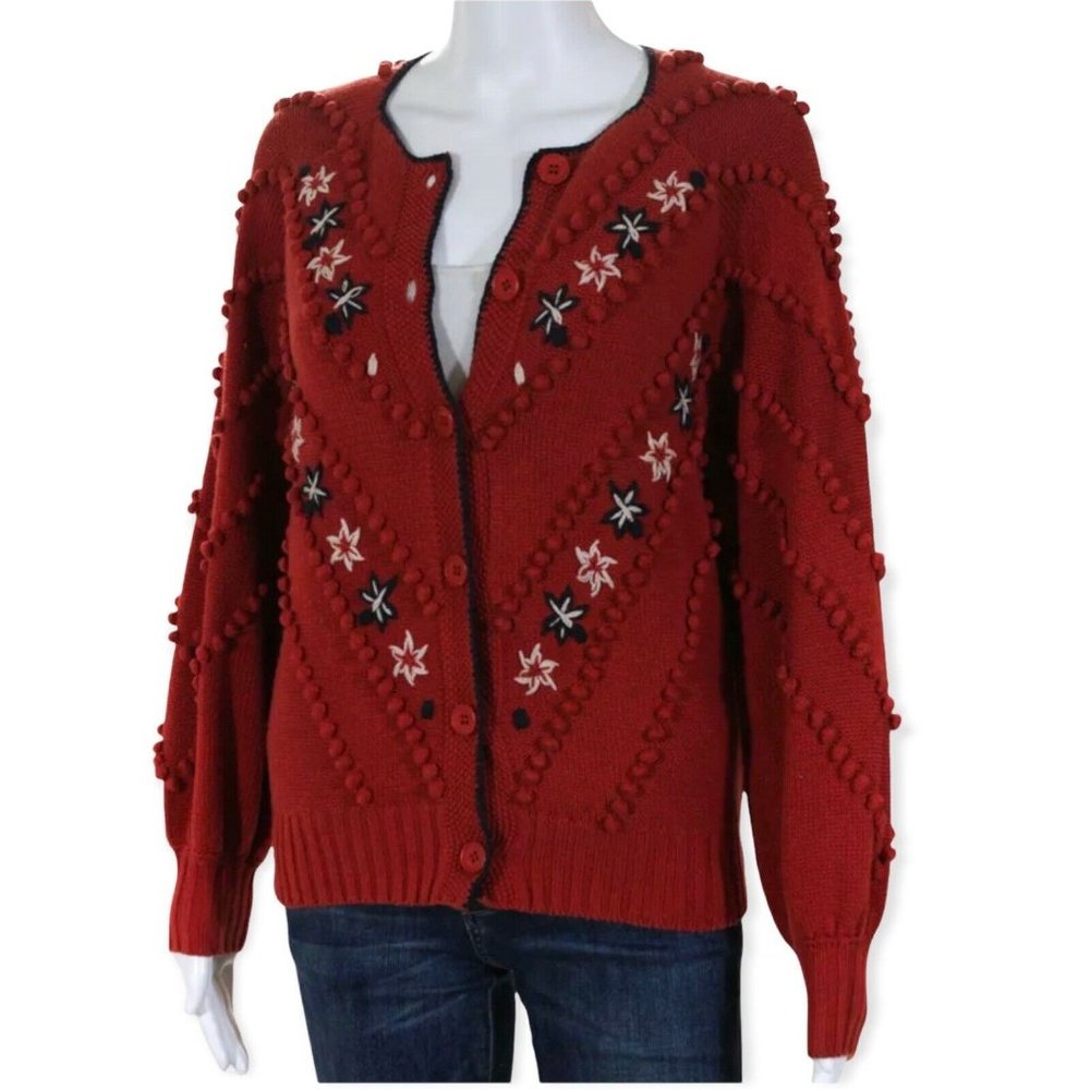 The Great Meadow Bobble Cardigan Sweater Knit Crochet Cardigan Sweater - Picture 2 of 11